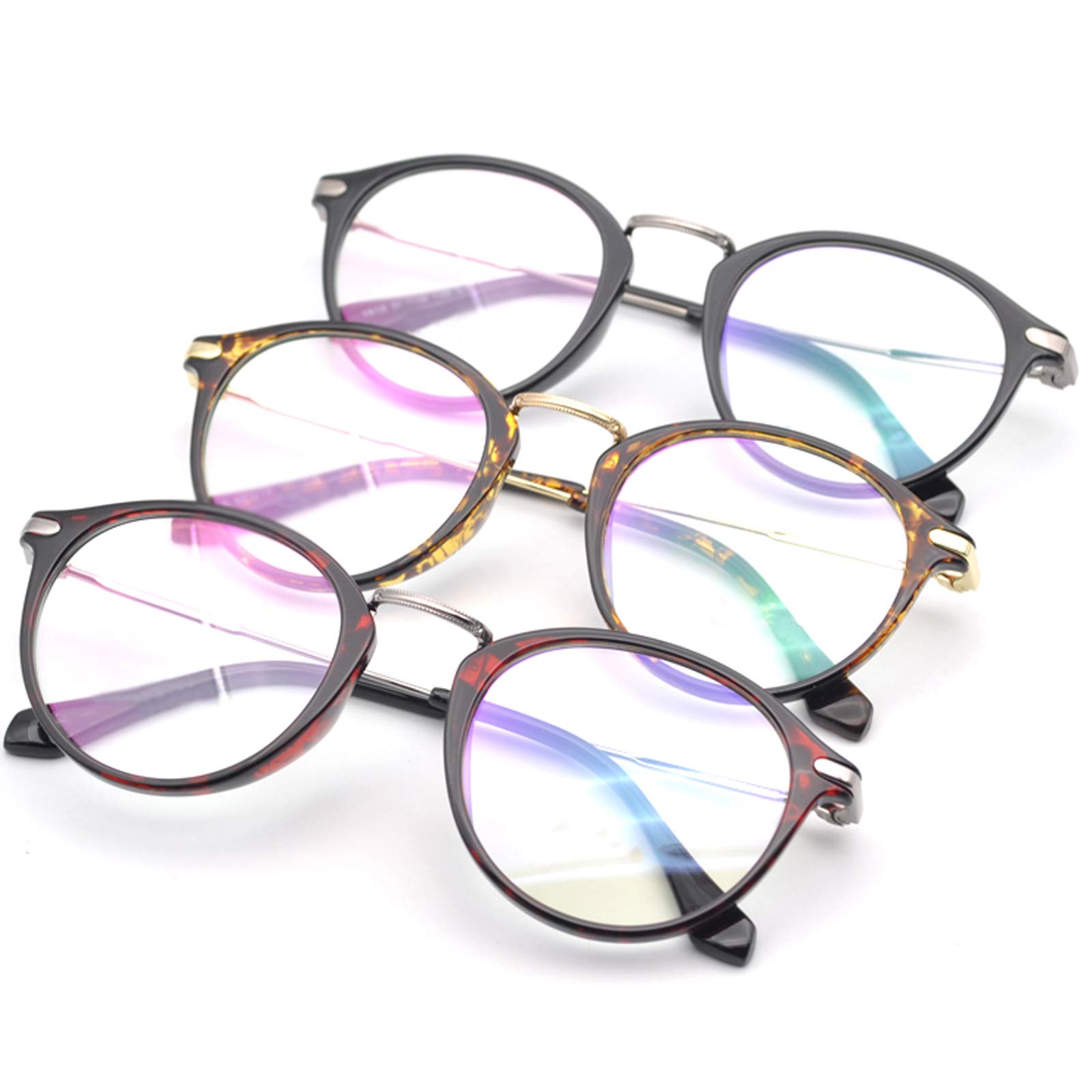 Blue Light Blocking Glasses for Women & Men - Retro Round Anti-Eyestrain Computer Gaming Glasses - UV Protection Glasses for Reading, Gaming, TV & Phone Use - Reduce Digital Eye Strain & Improve Sleep - Perfect for Office, Gaming & Nighttime Screen Use