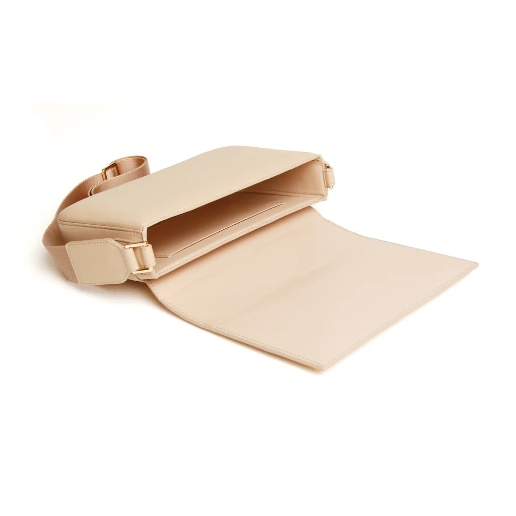Alice Wheeler Genuine Nappa Leather Lisbon Crossbody Bag in Sand - Perfect for Work, Travel & Everyday Use