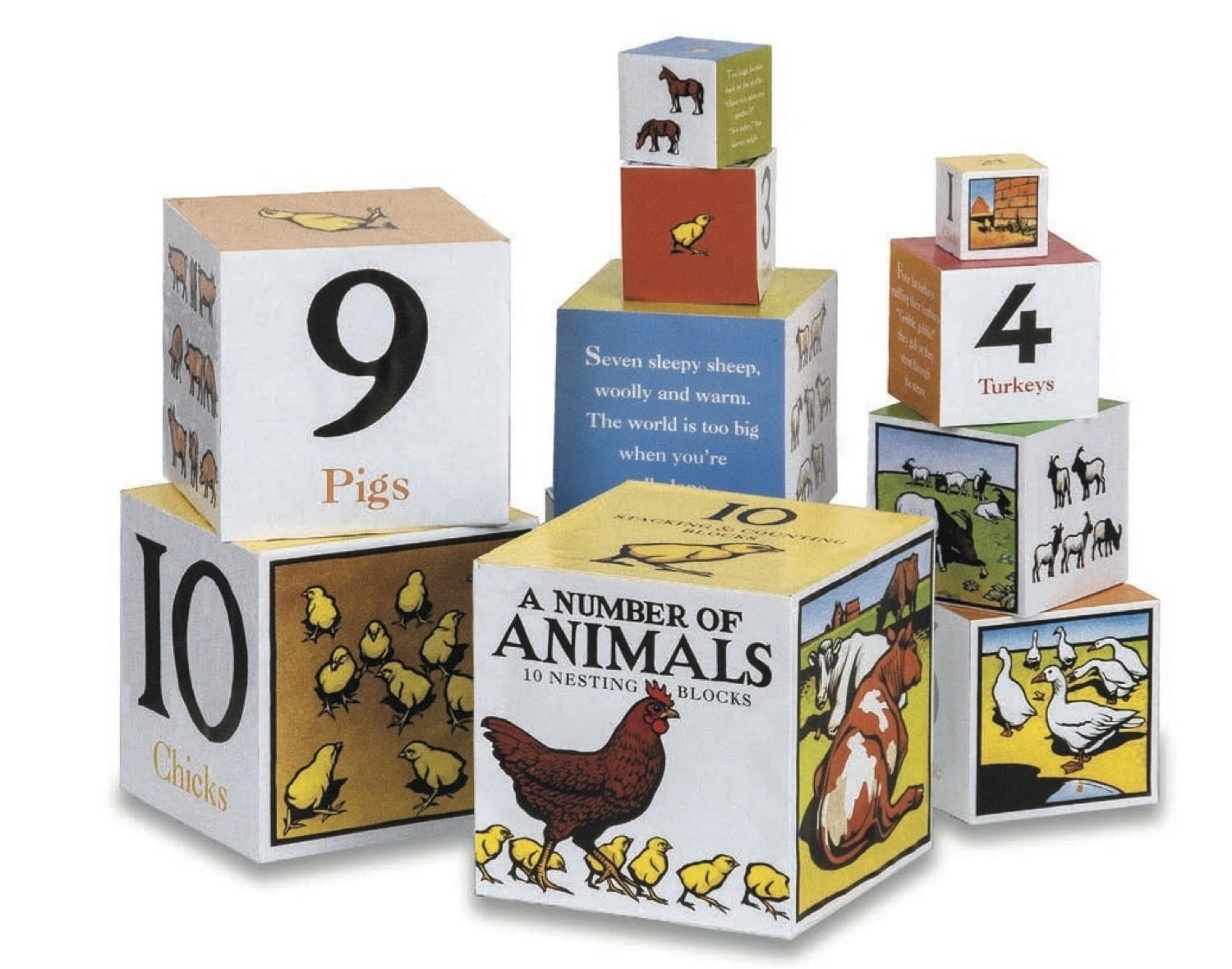 Wooden Animal Nesting Blocks Set - Montessori Stacking Toys for Toddlers, Educational Learning Toys for Kids - Perfect for Preschool Classroom & Home Playtime