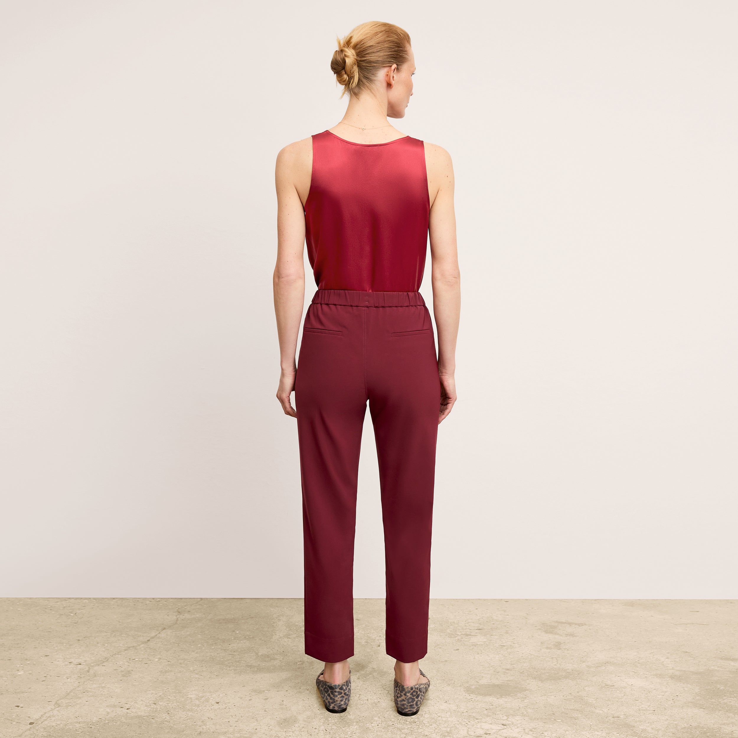 Colby Travel Pants for Women - OrigamiTech Stretchable Berry Jam Color - Perfect for Hiking, Business Trips & Casual Wear