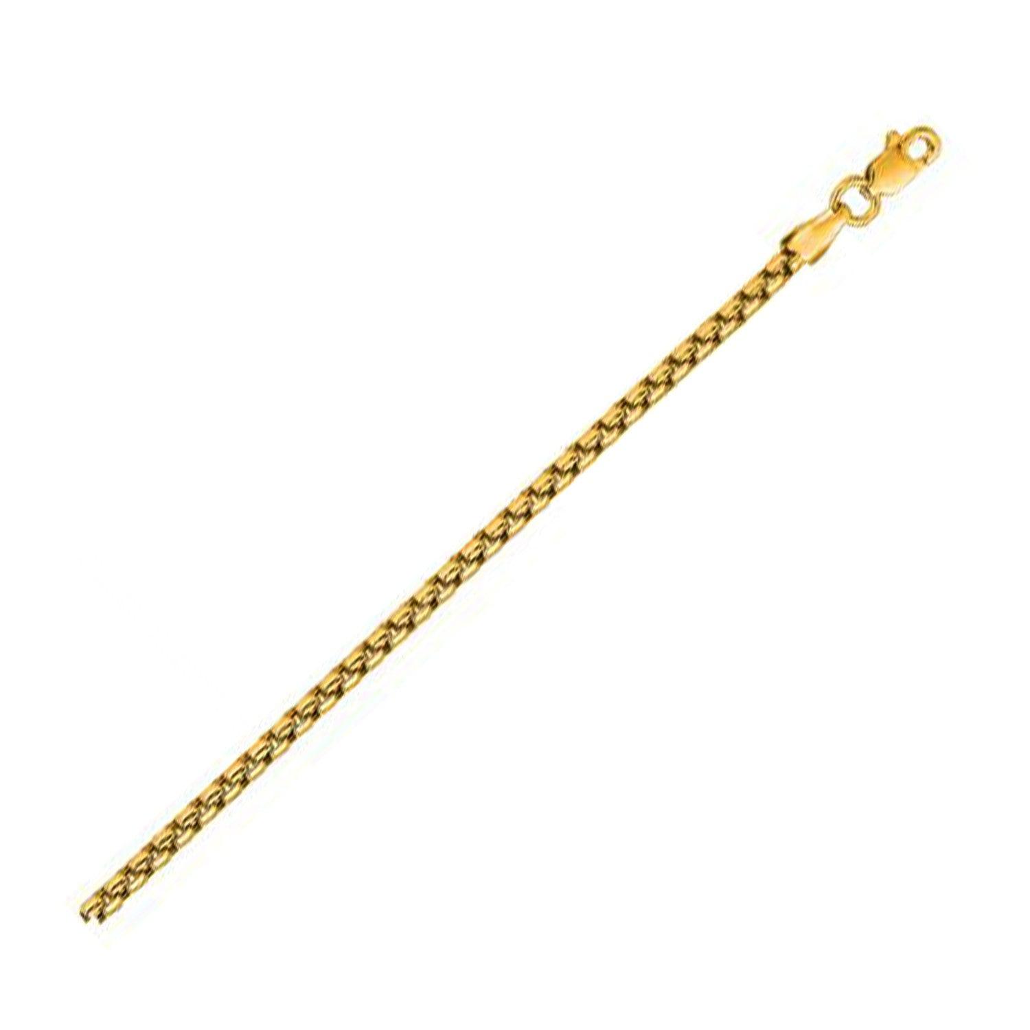 14K Yellow Gold Solid Round Box Chain Necklace 3.6mm - Durable & Elegant Jewelry for Women, Perfect for Everyday Wear, Gifts & Special Occasions