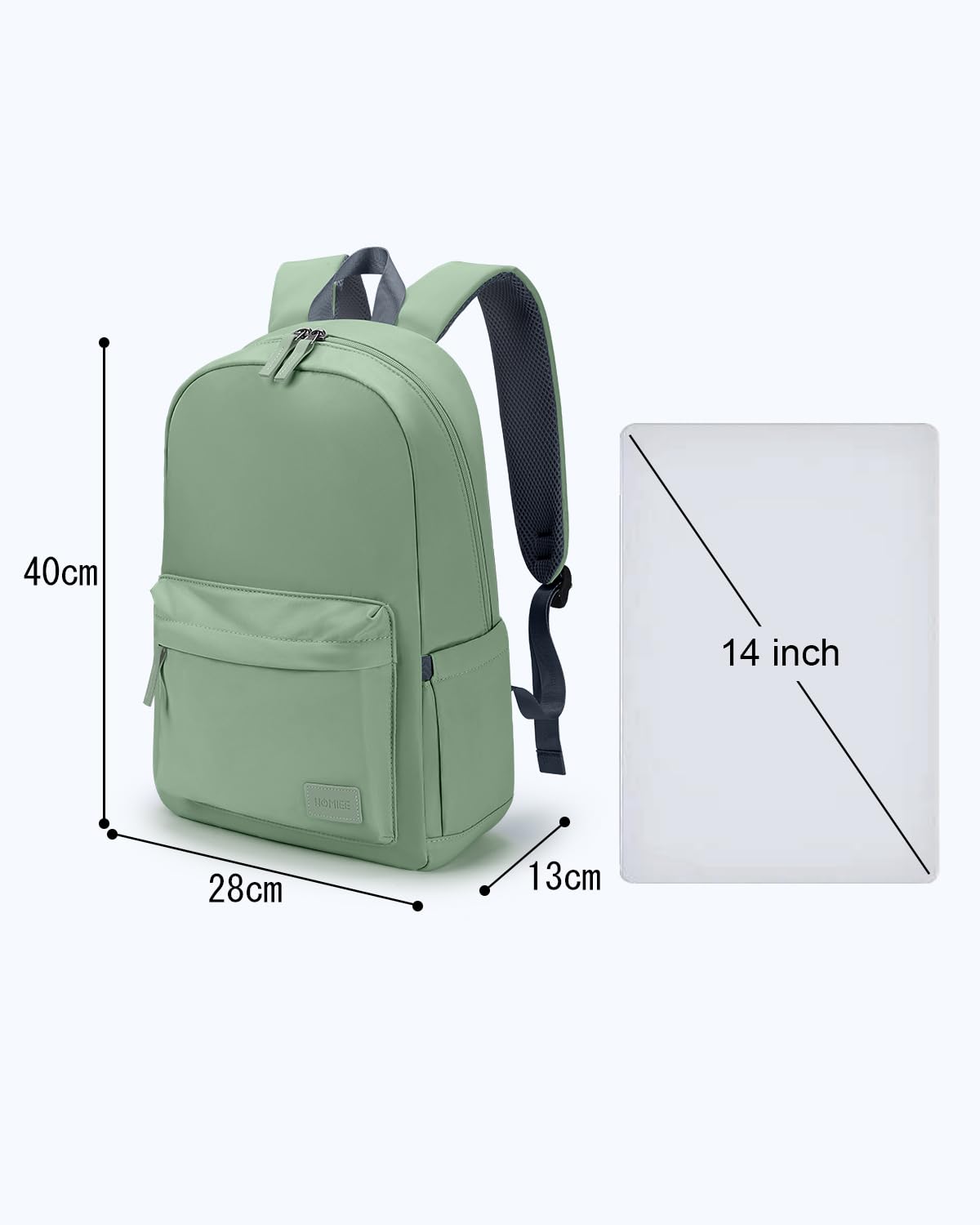 HOMIEE Lightweight Stylish Casual Backpack - Water-Resistant Laptop Backpack for Men & Women - Perfect for Travel, School, Work & Everyday Use (Green)