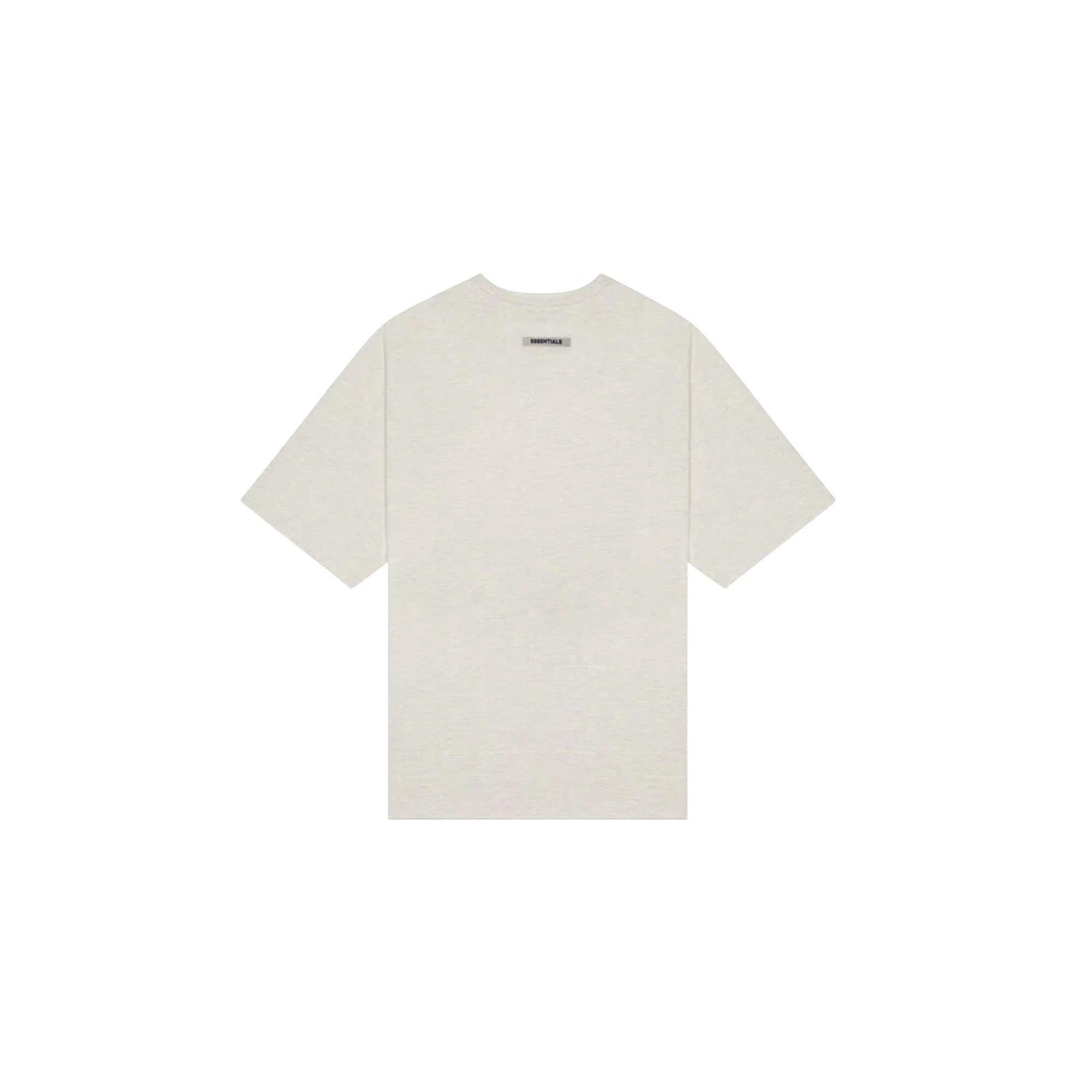 Fear of God Essentials Boxy Applique Logo T-Shirt in Oatmeal - Oversized Streetwear Tee for Men | Casual Outfit & Layering Staple