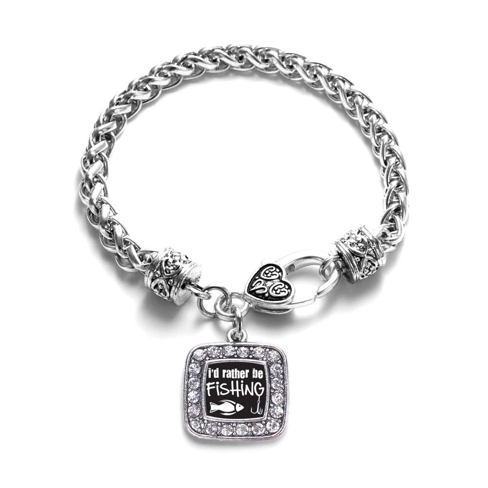 Inspired Silver - Sterling Silver Square Charm Bracelet with Cubic Zirconia Stones | Elegant Jewelry Gift for Women, Birthday, Anniversary & Special Occasions