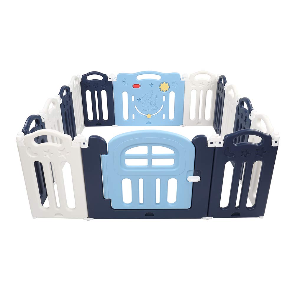 14-Panel Foldable Baby Playpen - Portable Safety Play Yard for Indoor & Outdoor Use - Perfect for Home, Park, and Travel