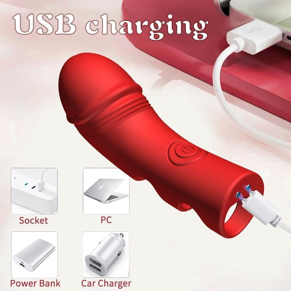 Premium Female Finger Vibrator - 10 Vibration Modes & Heating Function for Clitoral, G-Spot & Nipple Stimulation - Mini Strong Vibration Adult Sex Toy for Women - Perfect for Solo Play & Couples Intimacy