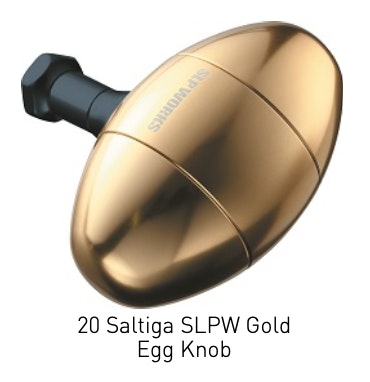Daiwa 20 Saltiga SLP Works Gold Egg Knob Fishing Reel Handle - Upgrade Your Saltwater Fishing Gear for Offshore & Big Game Angling