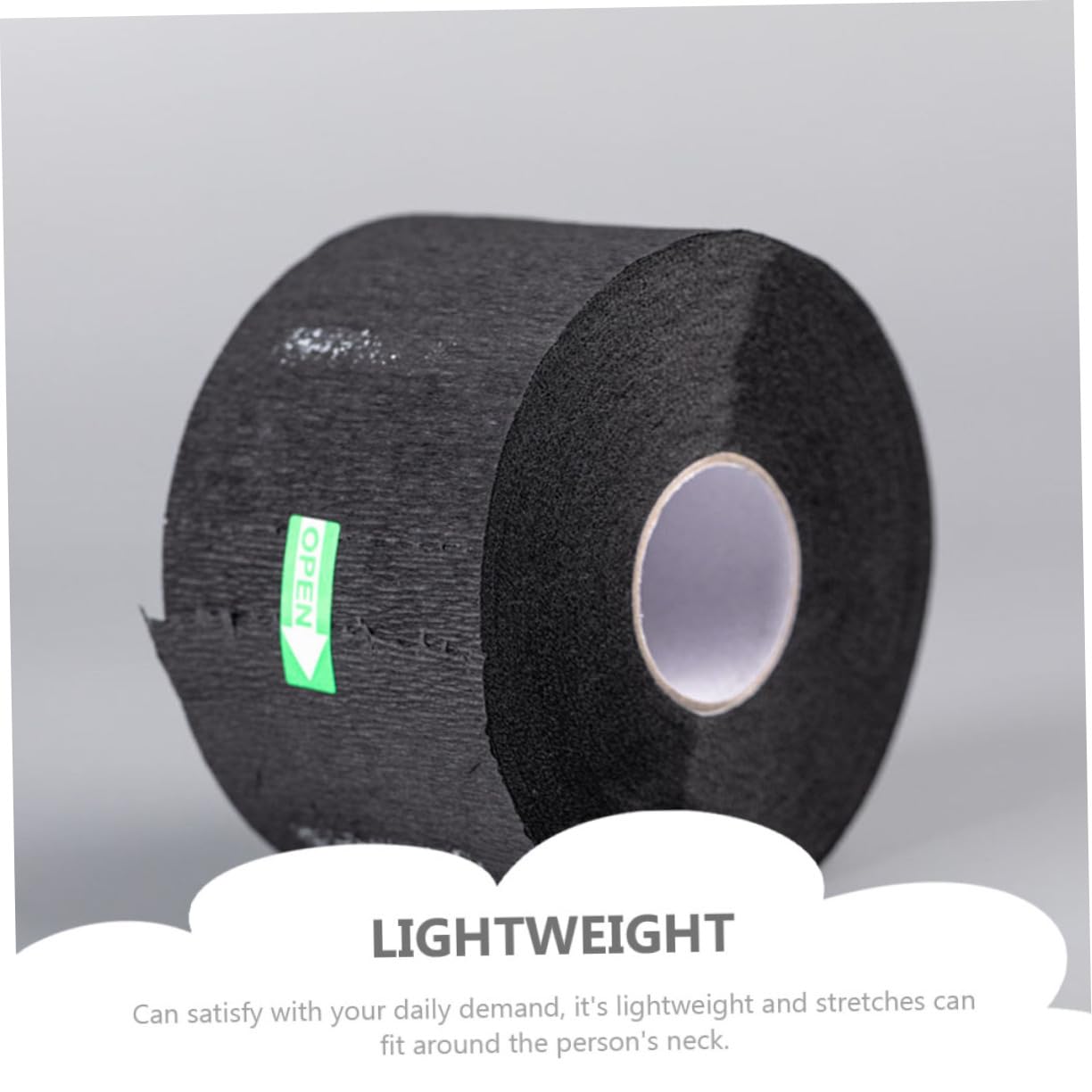 3 Rolls Hair Cutting Neck Strips - Black Non-Woven Barber Collar Paper for Haircut | Disposable Stretchable Neckbands | Perfect for Salon, Barber Shop & Home Hair Cutting (Didiseaon)