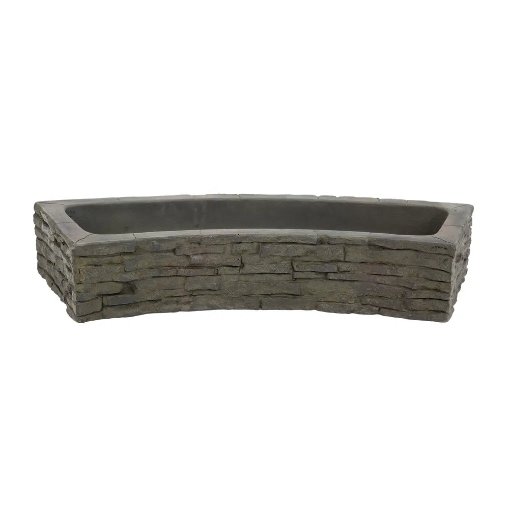 Quad Spill Curved Stacked Slate Wall Topper - Natural Stone Decorative Fence Cap for Outdoor Garden & Patio Landscaping