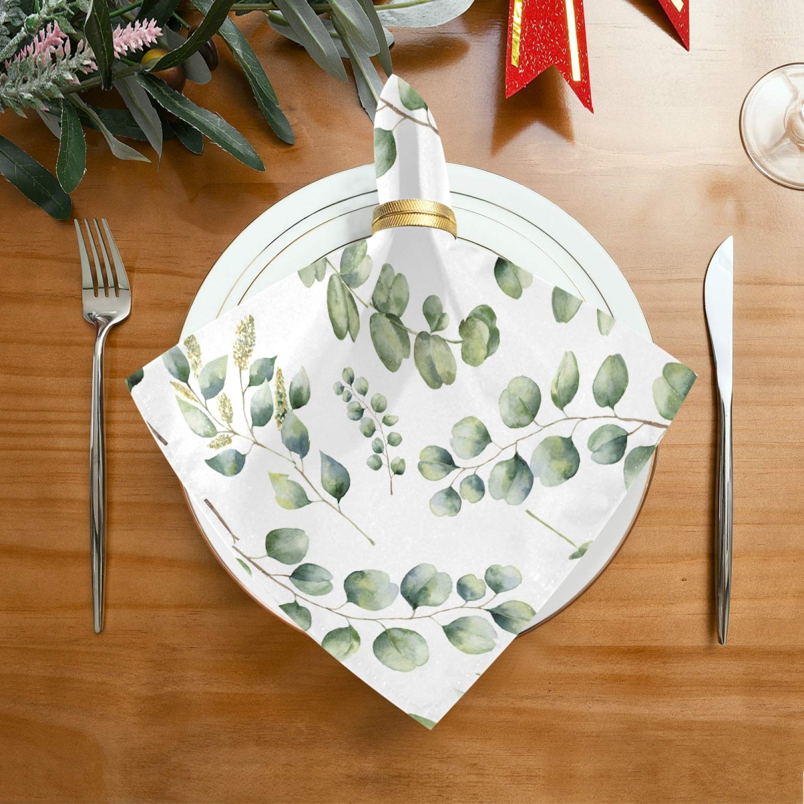 Eco-Friendly Sage Green Cloth Napkins Set of 6 - 20