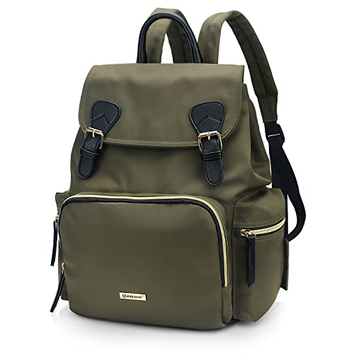 Premium Pipi Bear Diaper Backpack - Stylish Waterproof Baby Travel Bag for Boys & Girls, Large Capacity with Stroller Hooks (Green) | Perfect for Daycare, Travel & Family Outings