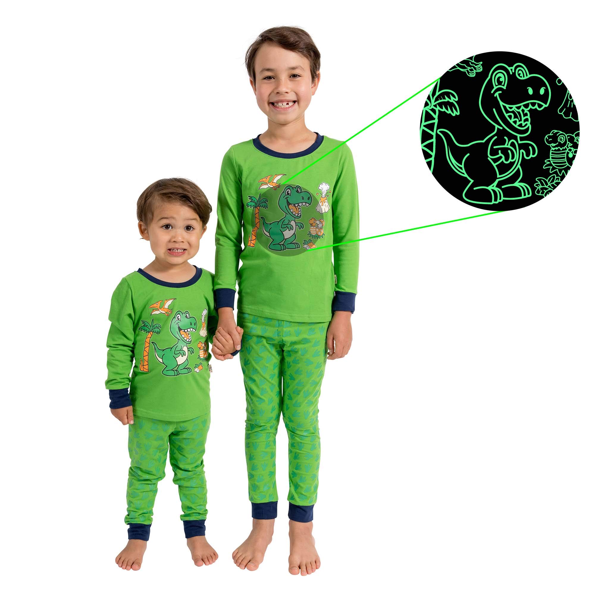 Glow in Dark Dinosaur Pajamas for Boys & Girls - Christmas PJs for Kids