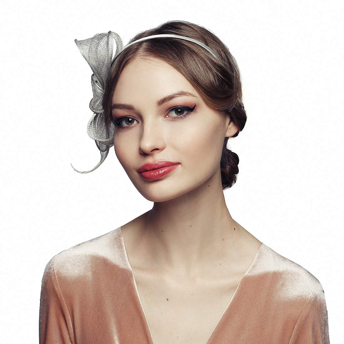 Elegant Sinamay Bow Fascinator Hats for Women - Perfect for Derby, Tea Parties & Weddings | Stylish Headpiece for Special Occasions