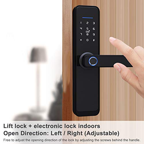 Smart Touchscreen Keypad Door Lock with Fingerprint Scanner & Keyless Entry - Electronic Deadbolt Security Lock with Handle for Home & Office - Easy DIY Installation for Enhanced Safety & Convenience