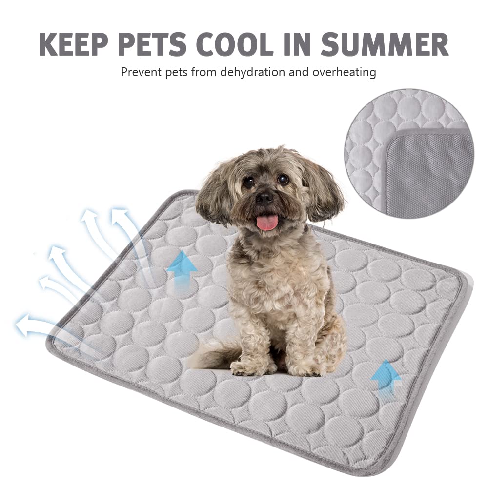 Pawstripe Dog Cooling Mat - Breathable Summer Cooling Pad for Dogs & Cats, Ice Silk Self-Cooling Pet Blanket - Washable Puppy & Kitten Cool Mat for Kennel, Crate, Bed, Outdoor Use - Perfect for Hot Weather & Indoor Pet Comfort
