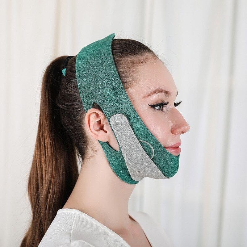 MILOMANIYA V-Shape Face Lifting Mask - Reusable Double Chin Reducer & Facial Slimming Band for Men & Women - Anti-Wrinkle Cheek Lift Strap for Jawline Contouring - Perfect for Home Spa, Beauty Routine & Self-Care Sessions (1 Count)