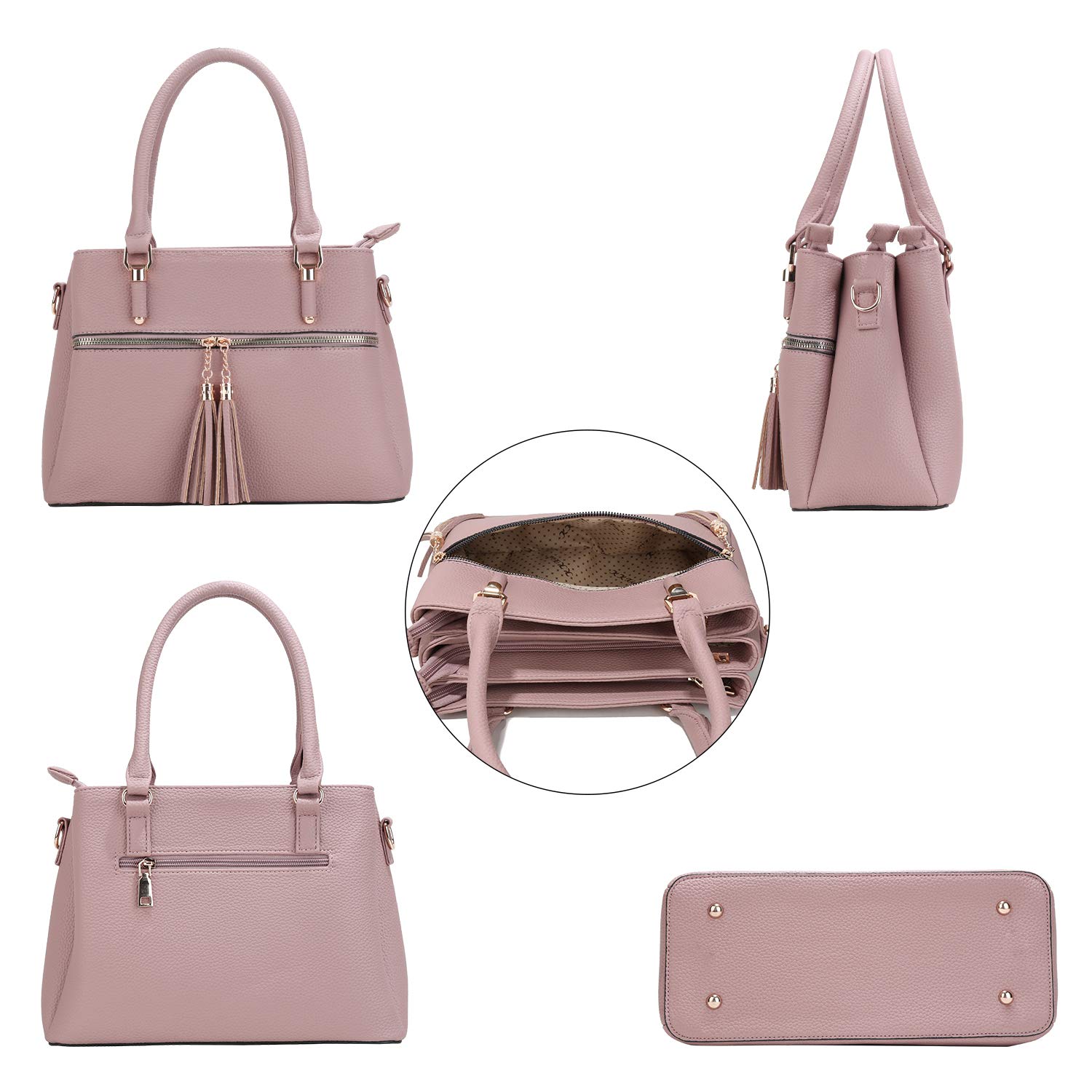 KKXIU Women's Leather Crossbody Bag with Zipper Pockets - Stylish Shoulder Satchel Purse for Work, Travel & Everyday Use