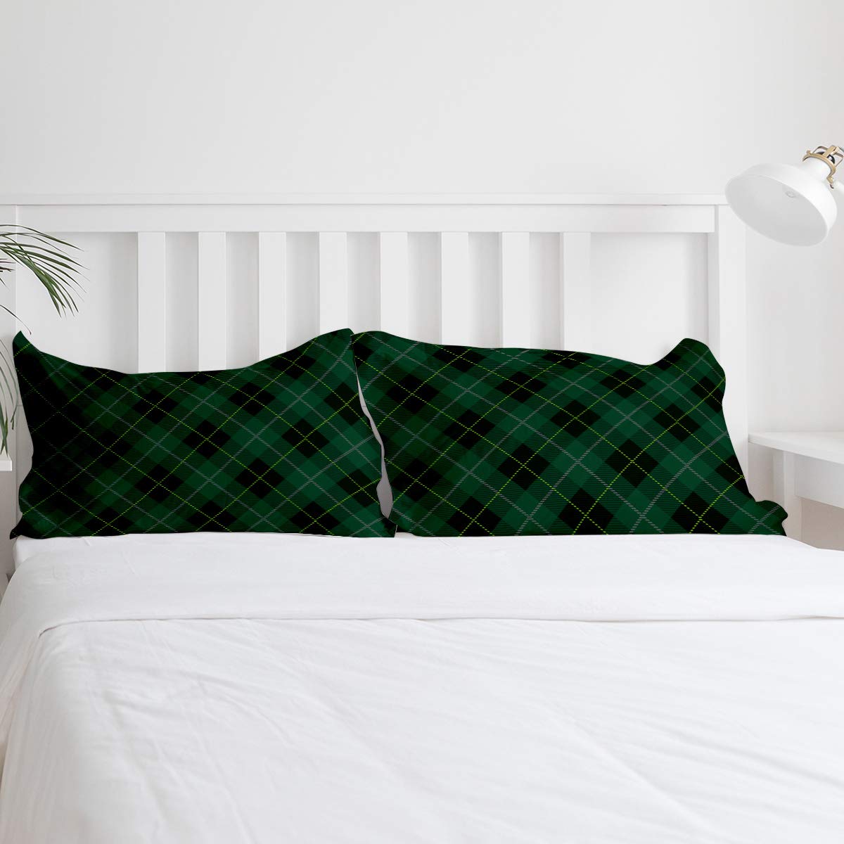 Libaoge 4-Piece Twin Duvet Cover Set - Ultra Soft Christmas Green Buffalo Plaid Comforter Cover with 1 Duvet Cover, 1 Flat Sheet & 2 Pillowcases - Cozy Bedding for Kids & Adults - Perfect for Holiday Decor & Winter Warmth