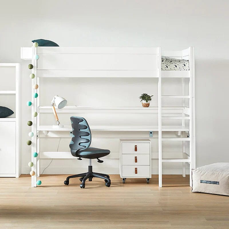 High Sleeper Bed with Ladder - 177cm Loft Bed for Teens & Adults - Space Saving Furniture for Small Rooms & Dormitories