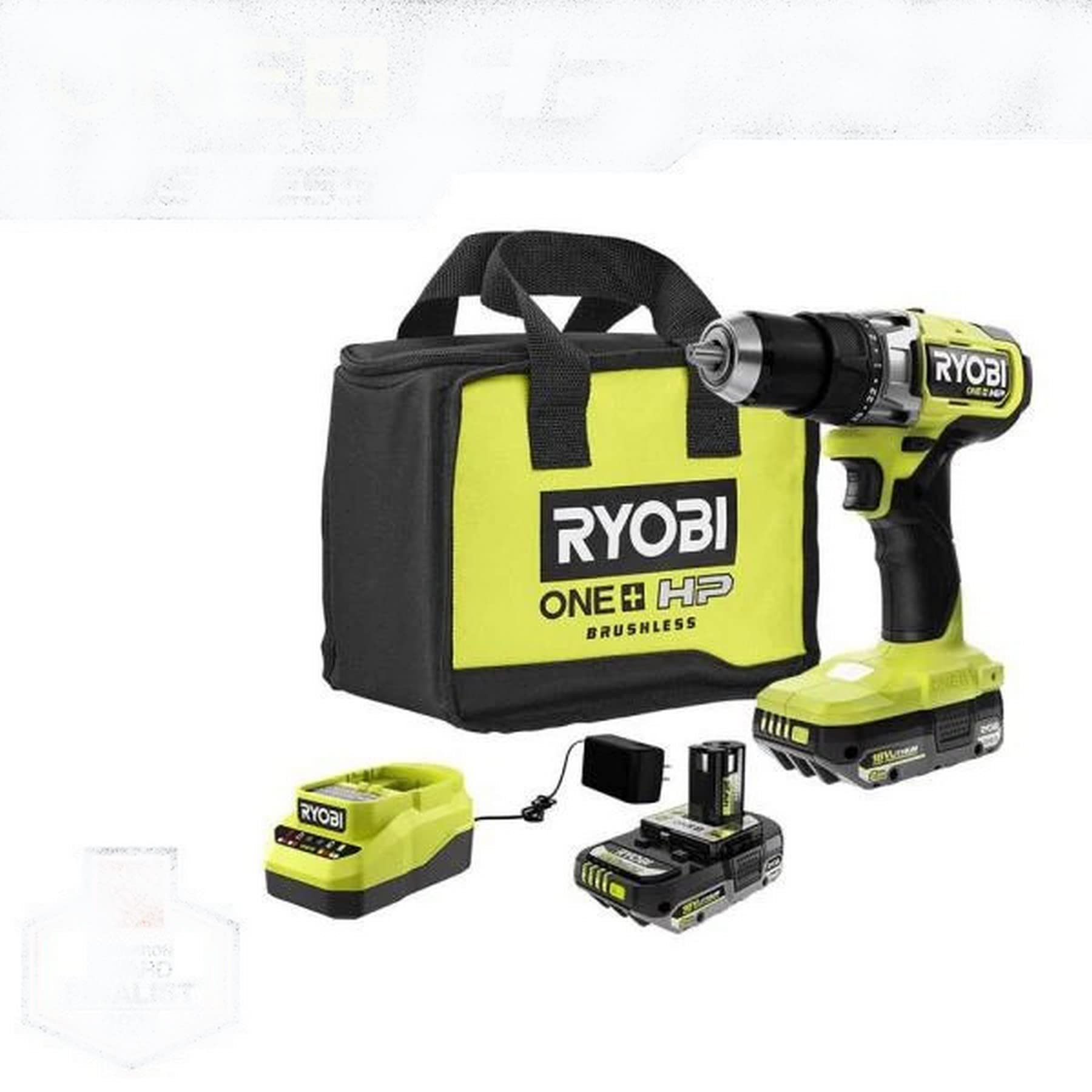 RYOBI ONE+ HP 18V Brushless Cordless 1/2 Inch Drill/Driver Kit with 2 High Performance 2.0Ah Batteries, Fast Charger & Tool Bag - Perfect for DIY Home Projects, Woodworking, and Professional Construction Work