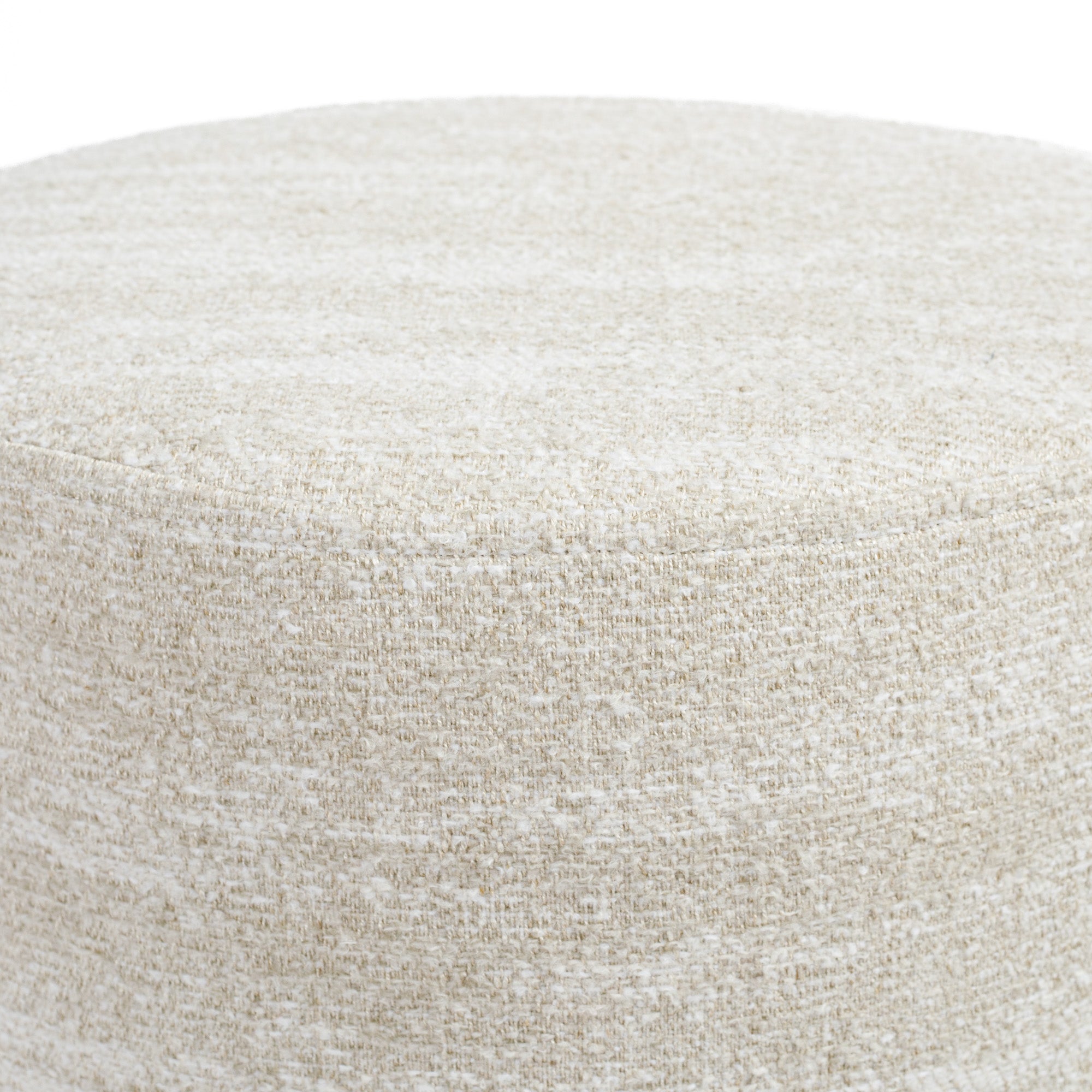 Samson 18x16 Round Ottoman in Oatmeal - Stylish Footrest & Storage Bench for Living Room, Bedroom, or Nursery - Perfect for Extra Seating and Home Decor