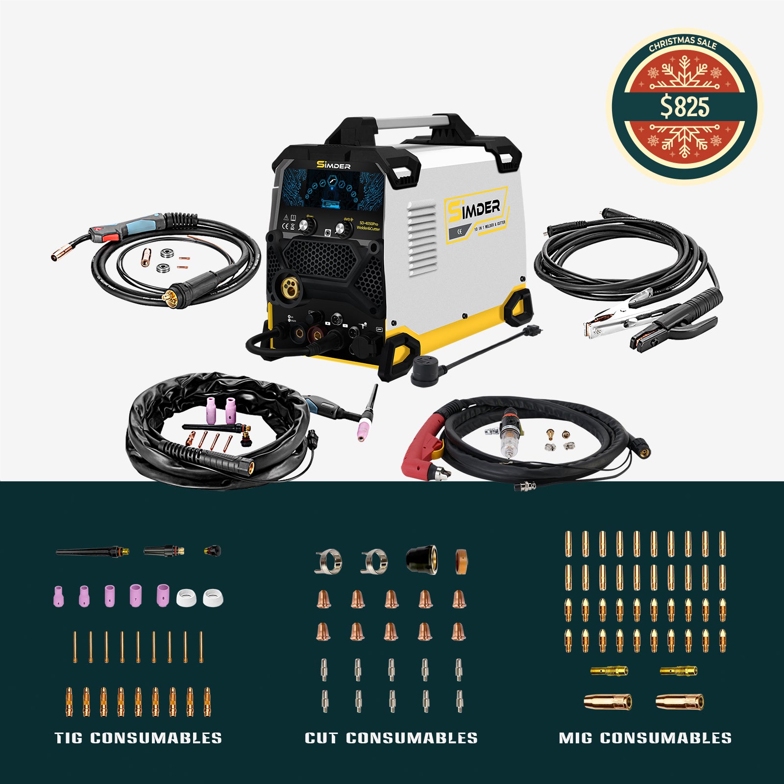 SSimder SD 4050 PRO 10-in-1 Aluminum Welder and Cutter - Professional Metal Welding Machine for DIY, Auto Repair & Home Improvement Projects
