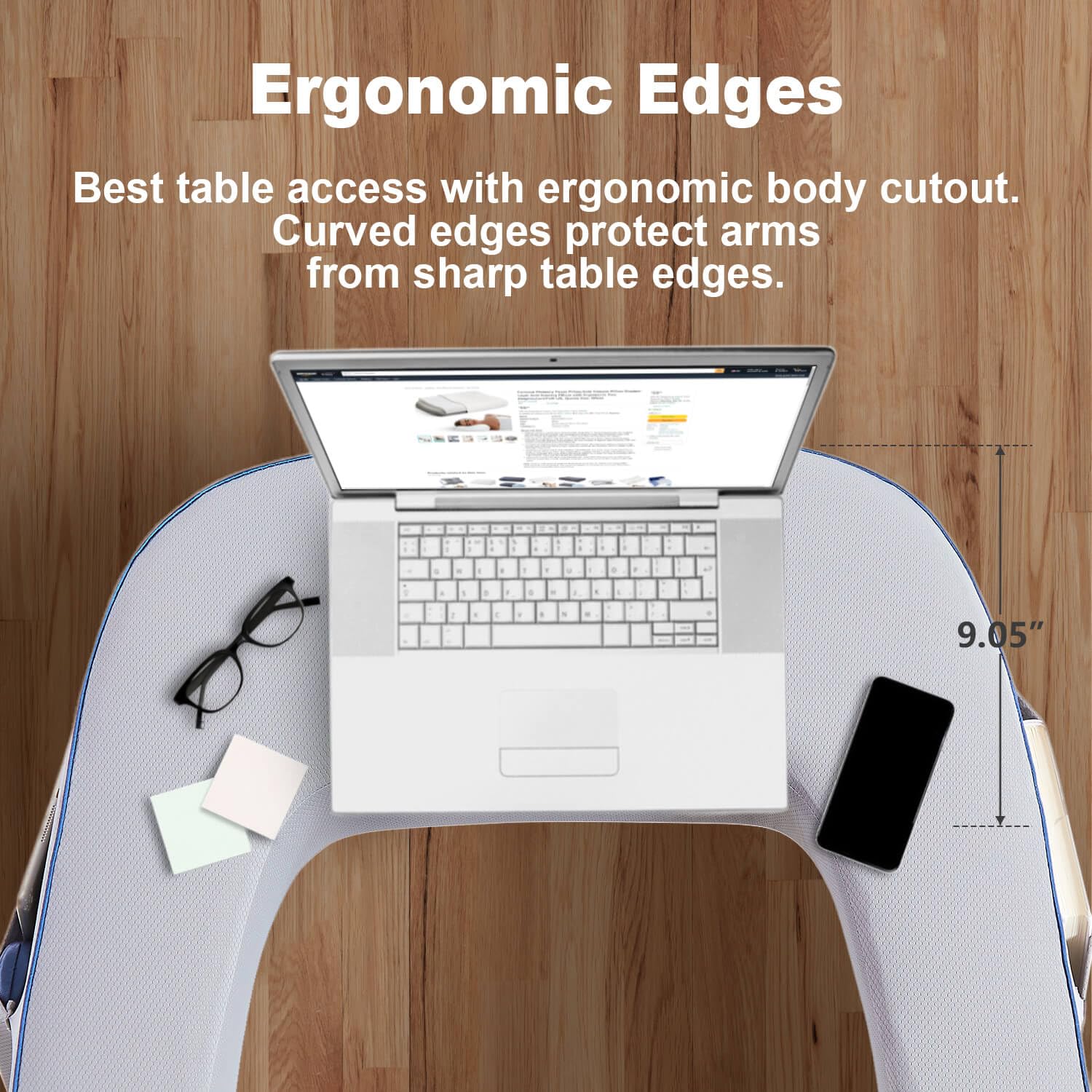 Ergonomic Reading Pillow for Adults - Large Wedge Support Cushion for Gaming, Working, Studying & Relaxing - Perfect for Back Support, Leg Elevation & Steam Deck/Switch Gaming (Grey) - Ideal for Bed, Sofa & Office Use