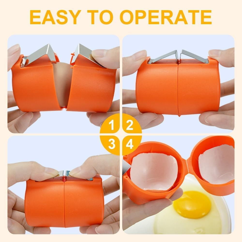 Best Egg Separator & Cracker Tool - Handheld Egg Shell Opener & Multifunctional Egg Cutter for Cooking, Baking, Camping - Perfect Kitchen Gadget for Quick Egg Preparation