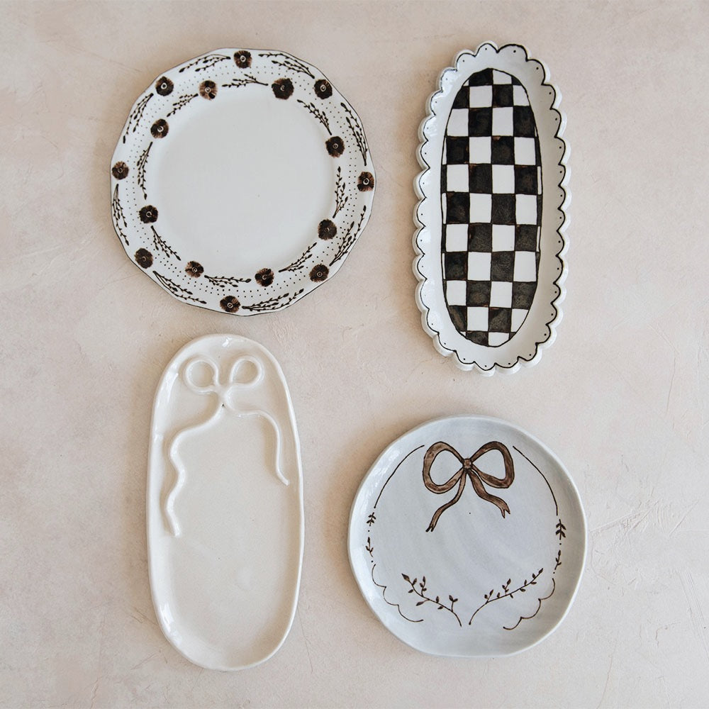 Hand Painted Ceramic Bowls and Plates Set - Elegant Dinnerware for Home Dining, Parties & Gifts | Microwave & Dishwasher Safe
