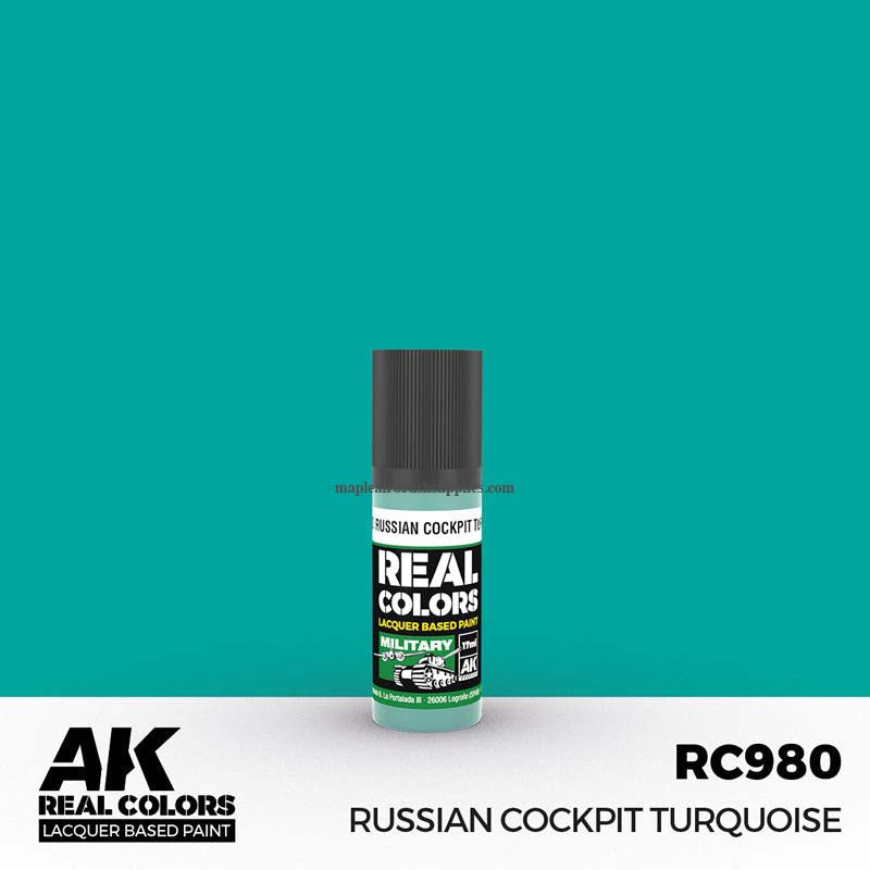 AK Interactive Real Colors Russian Cockpit Turquoise - Premium Acrylic Model Paint for Aircraft & Military Models - Perfect for Scale Modeling & DIY Projects