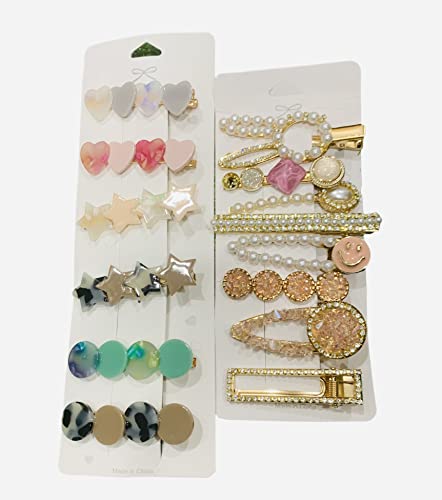 Glamifirsto Acrylic Pearl Hair Clips for Women - Handmade Pearl Hair Pins & Barrettes - Elegant Fashion Hair Accessories for Girls & Women - Perfect for Parties, Weddings & Special Occasions