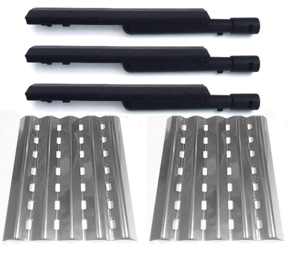 Charmglow 810-2320 & 810-2320B Gas Grill Repair Kit with Cast Iron Burners & Heat Shields - Replacement Parts for Outdoor BBQ & Patio Cooking