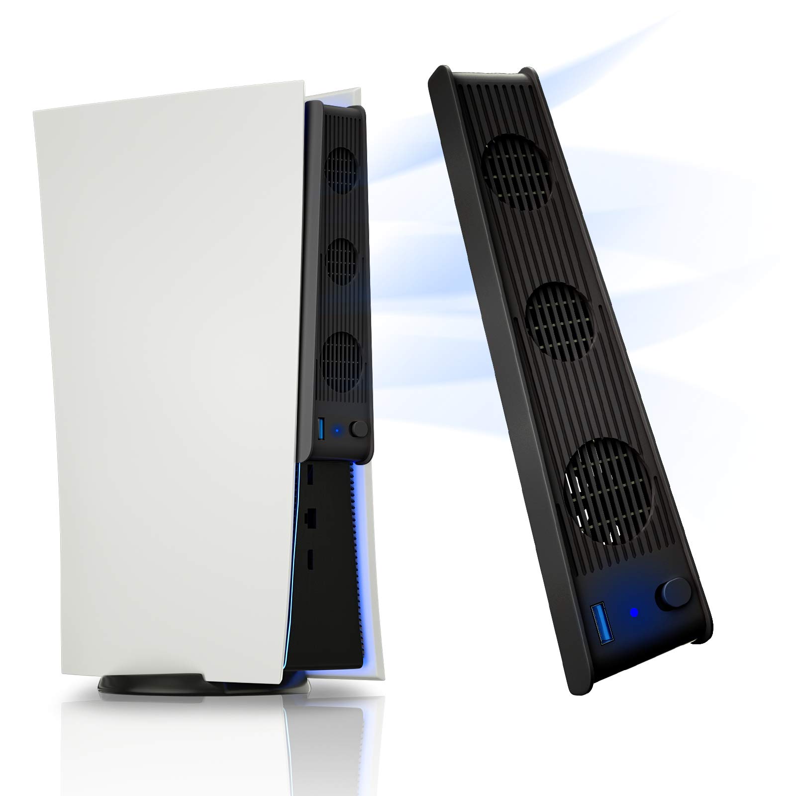 PS5 Cooling Fan for Digital & Disc Edition - Black | High-Performance Cooling System for PS5 Consoles | Perfect for Gaming Marathons & Overheating Prevention