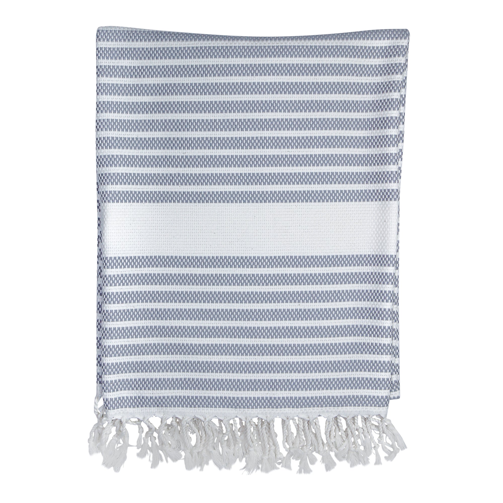 Premium Turkish Cotton Nazar Evil Eye Towel - Soft & Absorbent Bath, Beach & Yoga Towel - Grey