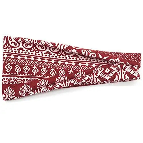 Stylish Printed Hair Bands Set for Women - 6 Pack Fashion Hair Accessories for Ponytail, Bun & Everyday Use - Perfect for Workout, Office & Casual Wear