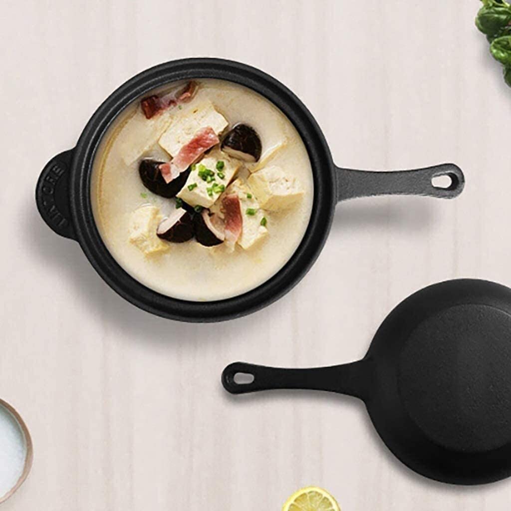 Best Non-Stick Cast Iron Wok Pan - Thickened Bottom Soup Pot for Induction Cooker & Gas Stove - Perfect for Stir-Frying, Stewing, Boiling Milk & Cooking Asian Dishes