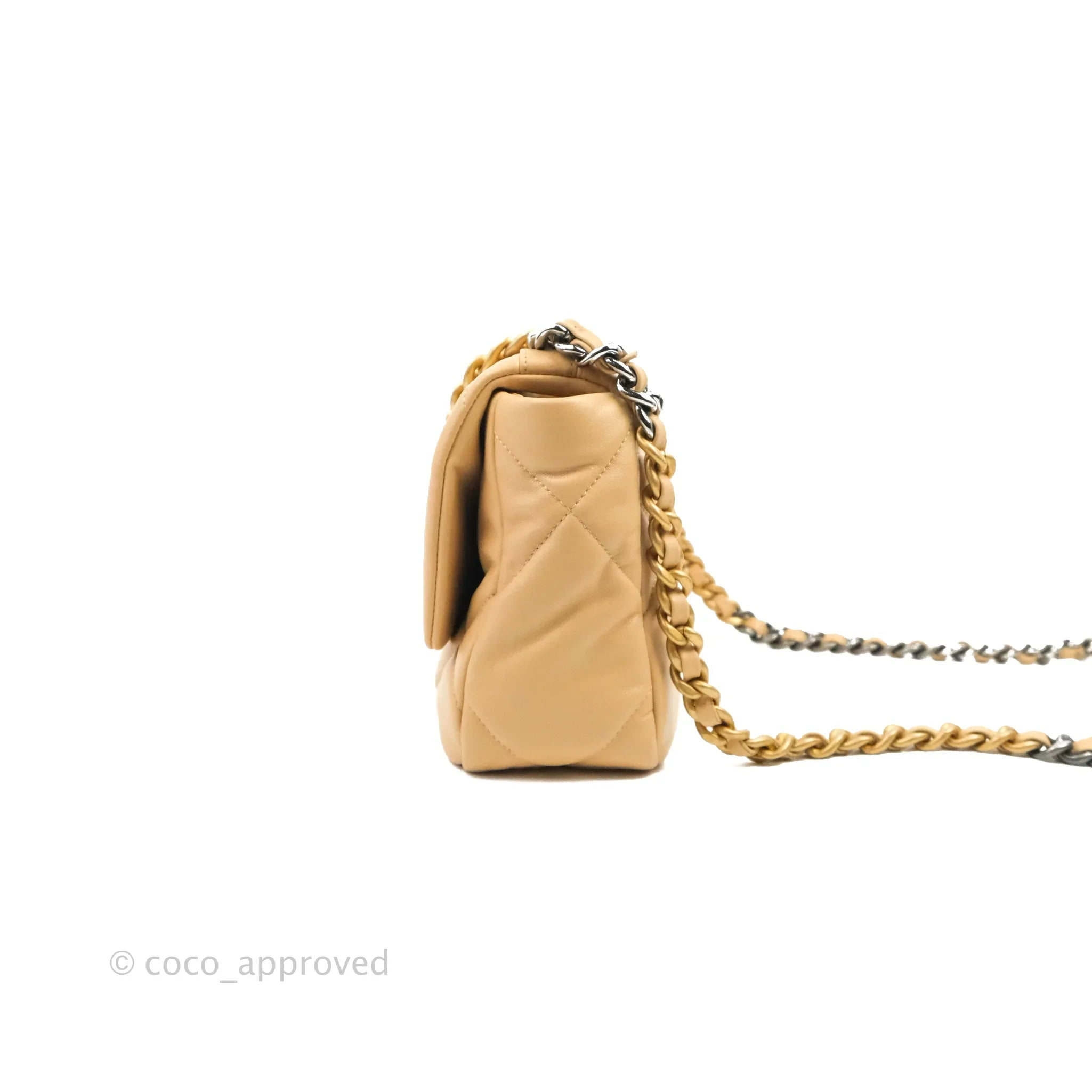 Chanel 19 Small Handbag in Dark Beige with Mixed Hardware - 22C Collection | Luxury Crossbody Bag for Women, Perfect for Date Night & Special Occasions