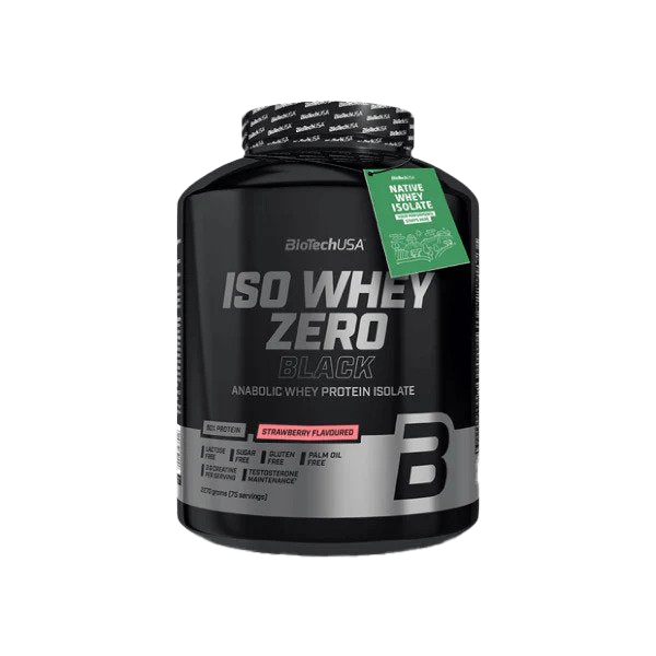 BioTechUSA Iso Whey Zero Protein Powder - Black Strawberry Flavor, 2270g (5 lbs) for Muscle Recovery & Post-Workout Nutrition | Whey Isolate Supplement for Athletes & Fitness Enthusiasts