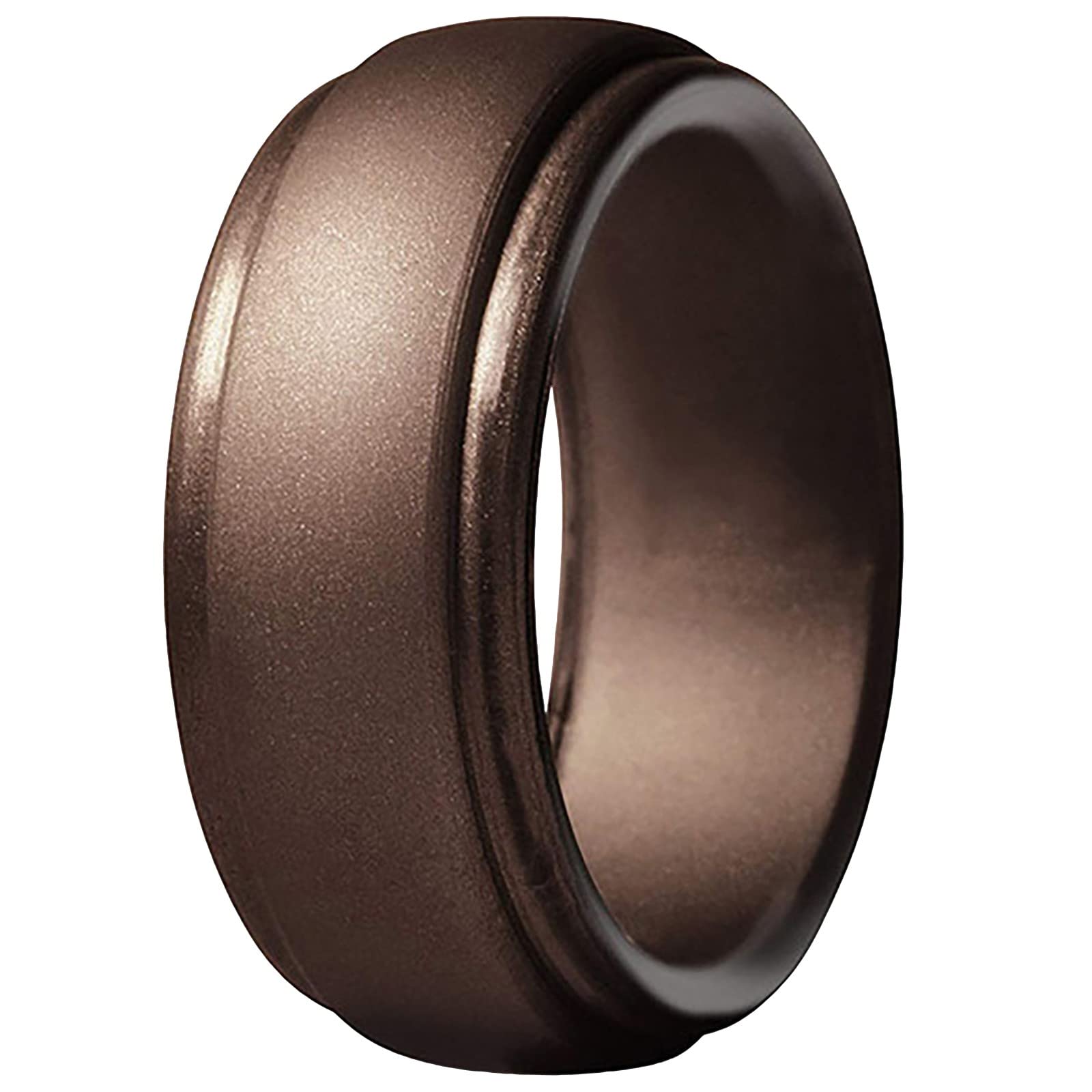 18K Gold Wedding Rings for Women & Men - Round Couple Engagement Bands in Rubber & Metal - Perfect for Teens, Girls & Occident Couples - Ideal for Proposals, Anniversaries & Everyday Wear