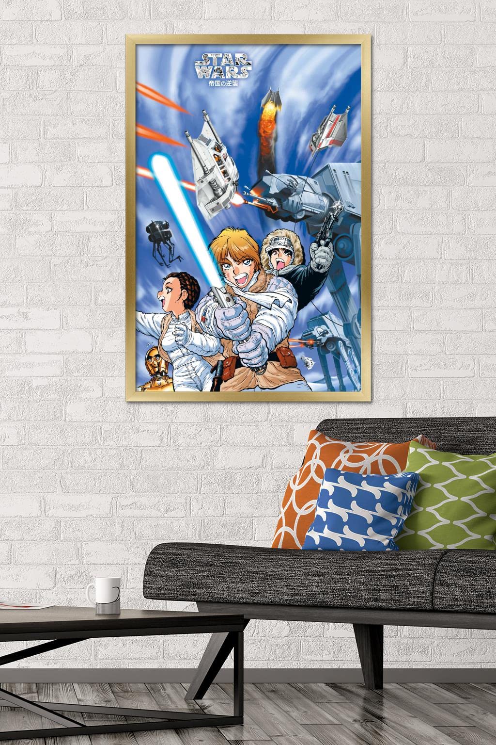 Trends International Star Wars: Manga Madness - Hoth Wall Poster 22.375 x 34 Inches, Gold Framed Art Print - Perfect for Home Decor, Office & Game Room