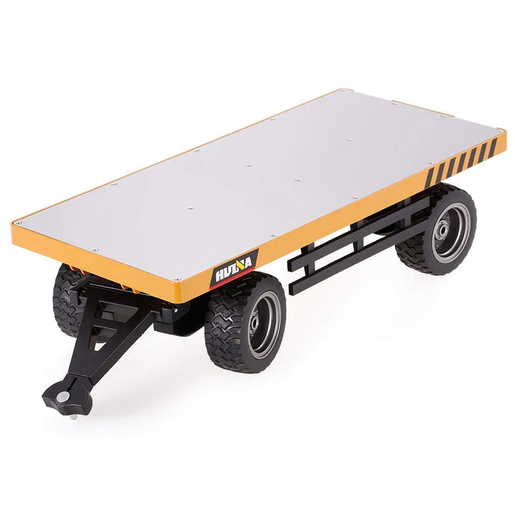 **HuiNa Toys 1578 Flatbed Trailer Alloy Construction Engineering Vehicle - Compatible with 1557 RC Forklift for Tractor Cream Truck - Yellow Toy for 3-Year-Old Girls - Perfect for Pretend Play & Construction Role-Playing**