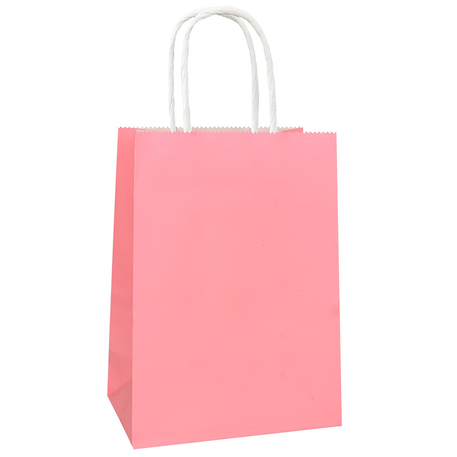 Adido 25-Pack Small Pink Kraft Paper Gift Bags with Handles - 5.9