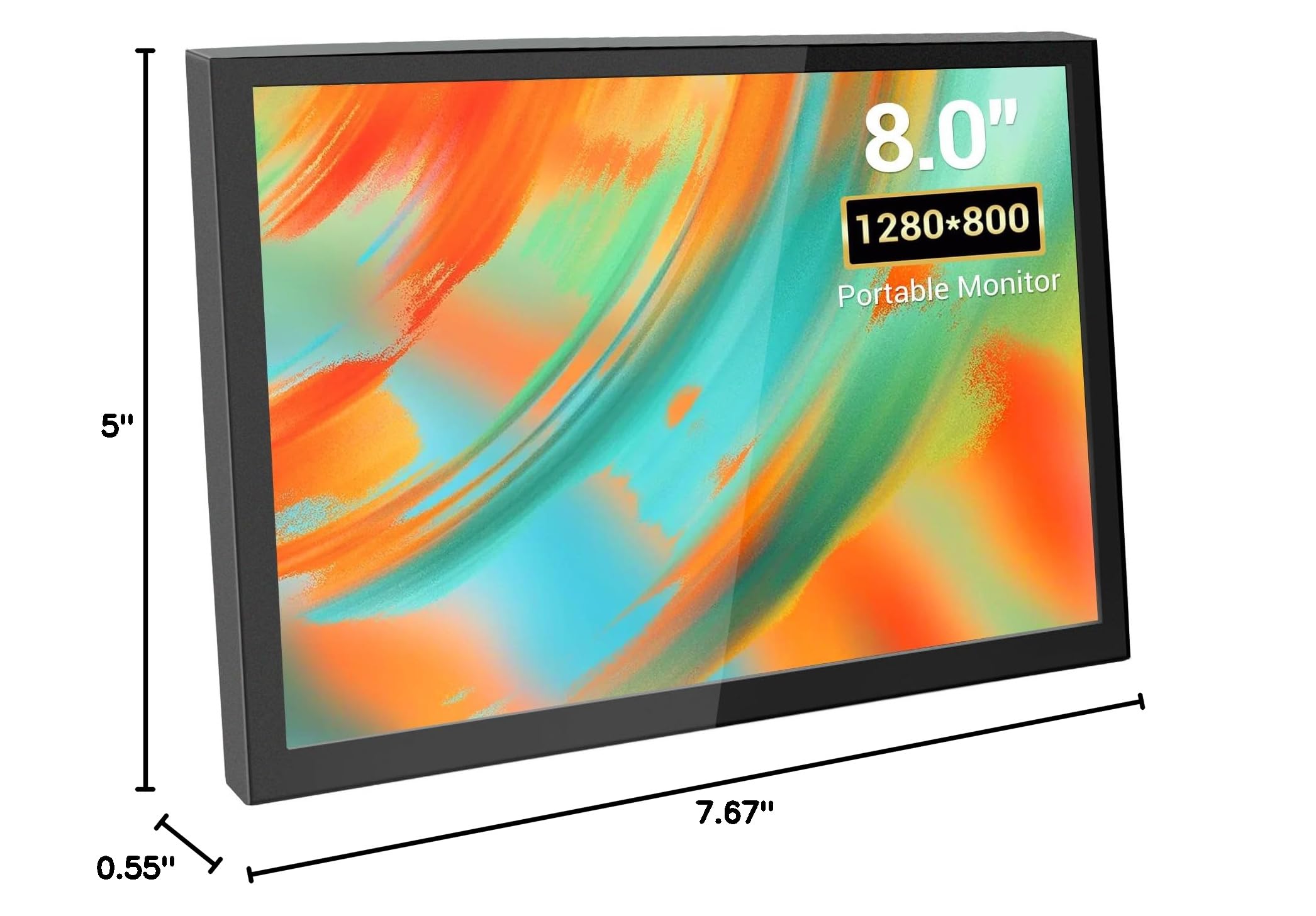 8 Inch Mini HDMI Monitor - 1280x800 Portable Display for PC, Laptop, Raspberry Pi & Gaming Consoles | Perfect for Travel, Office & Multi-Screen Setup