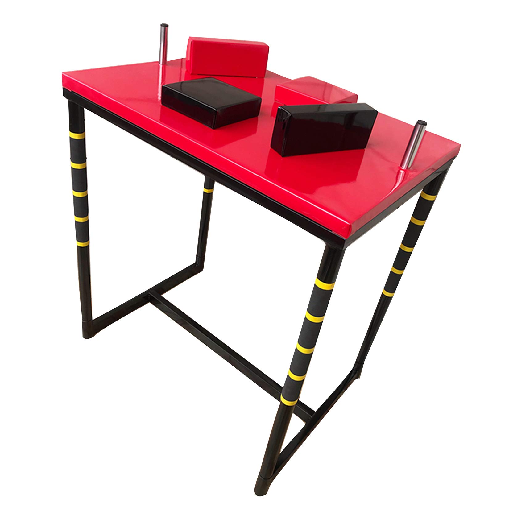 Professional Arm Wrestling Table - Heavy Duty Wrist Battle Game Table with Anti-Slip Surface (Red & Black) - Perfect for Home Gym, Sports Bars, and Strength Training Competitions