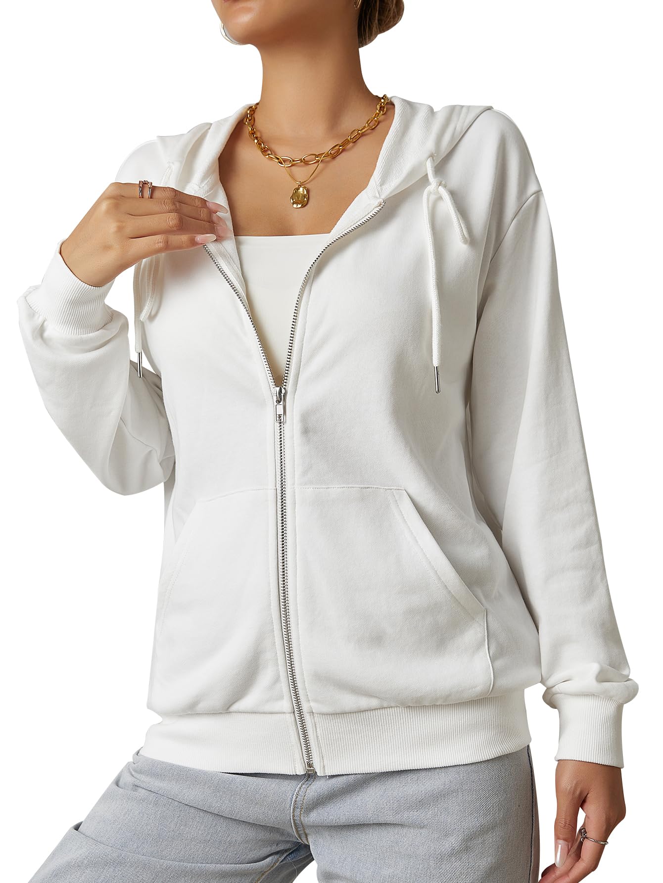 Cozy Waffle Knit Zip Hoodie for Teen Girls - Perfect for School & Outings