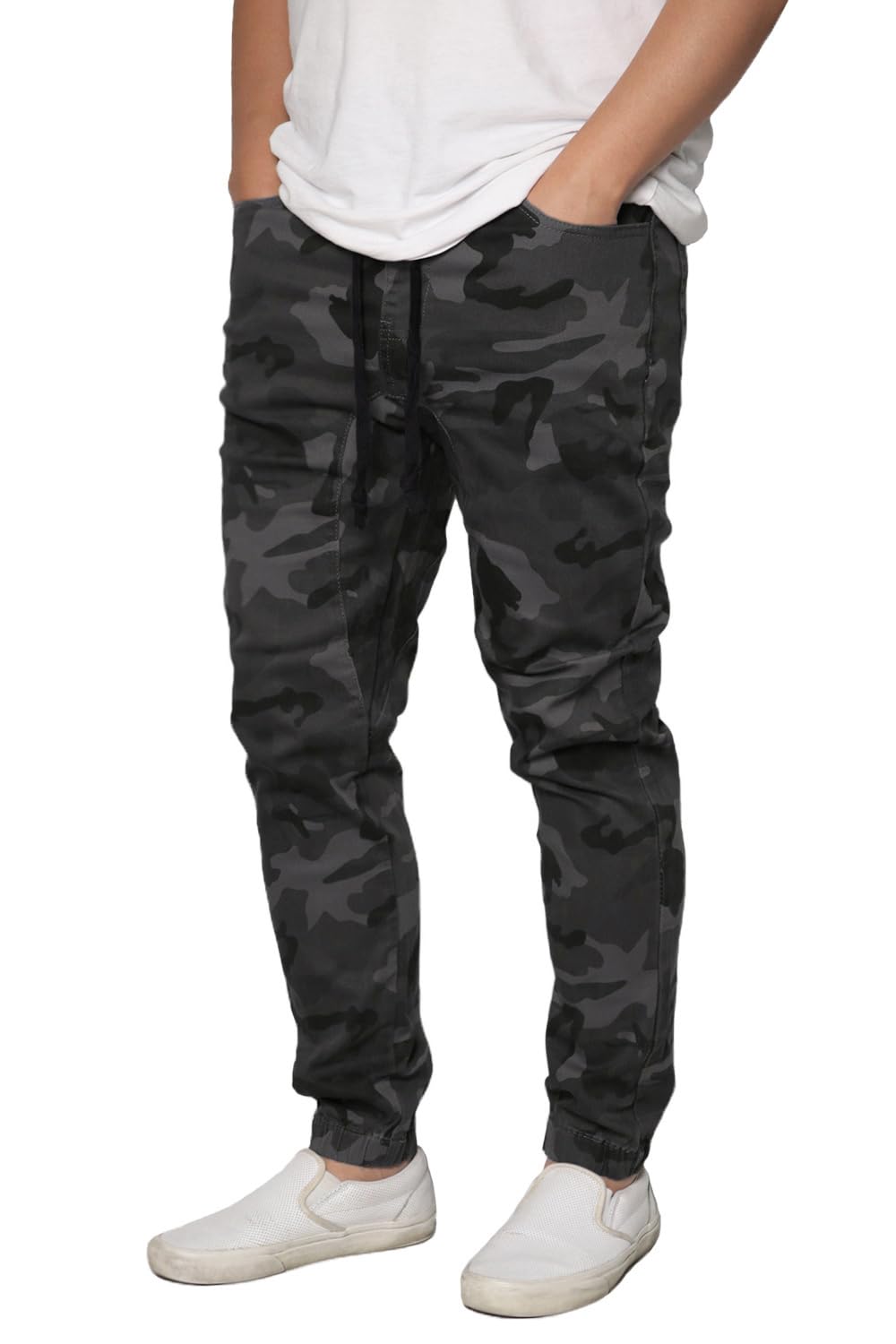 URBANJ Men's Casual Slim Fit Stretch Twill Jogger Pants - Comfortable Lounge & Athletic Pants for Workout, Running, Travel & Everyday Wear