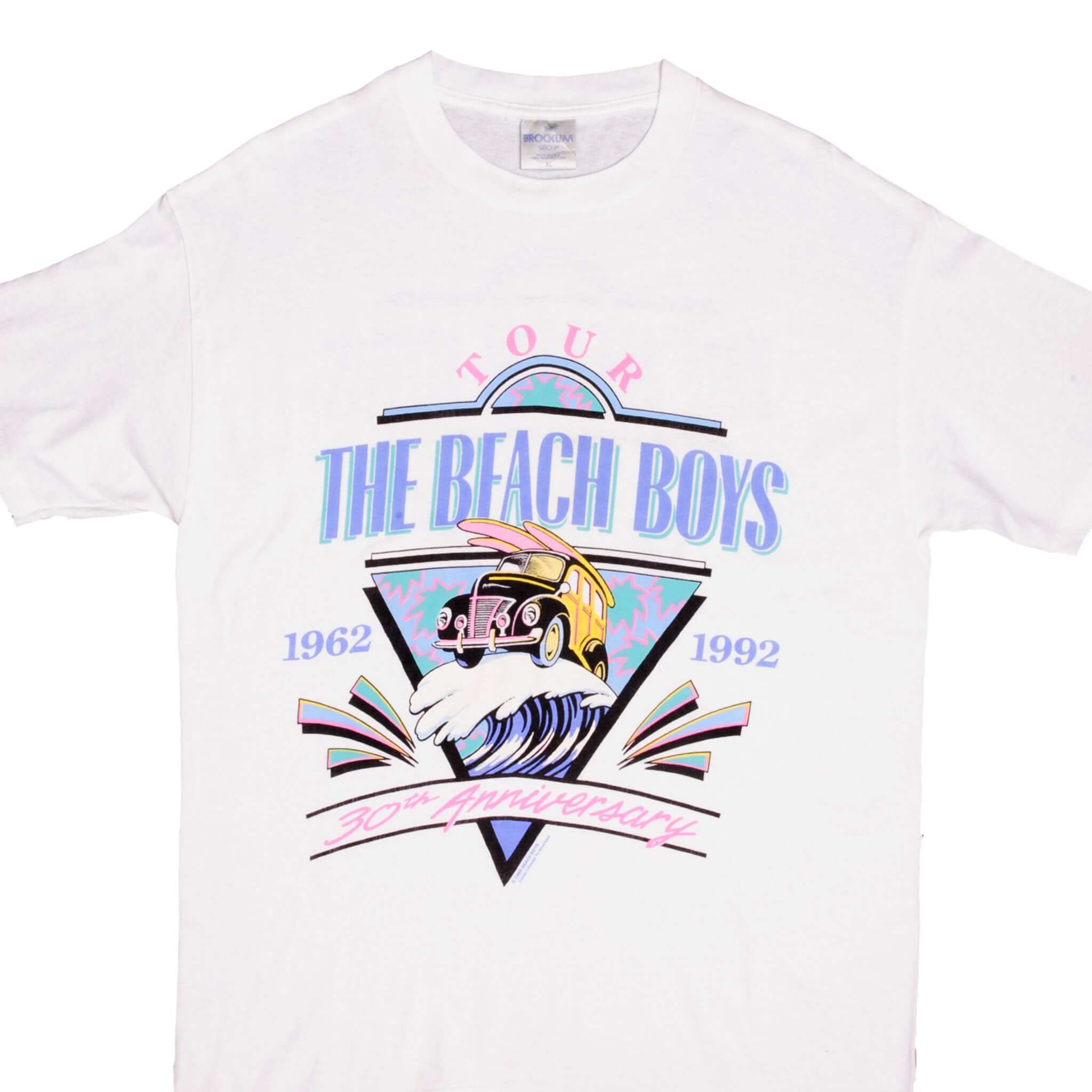 Vintage Beach Boys 30th Anniversary Tee Shirt 1992 - Large Size, Made in USA - Perfect for Concerts, Beach Outings & Retro Fashion Lovers