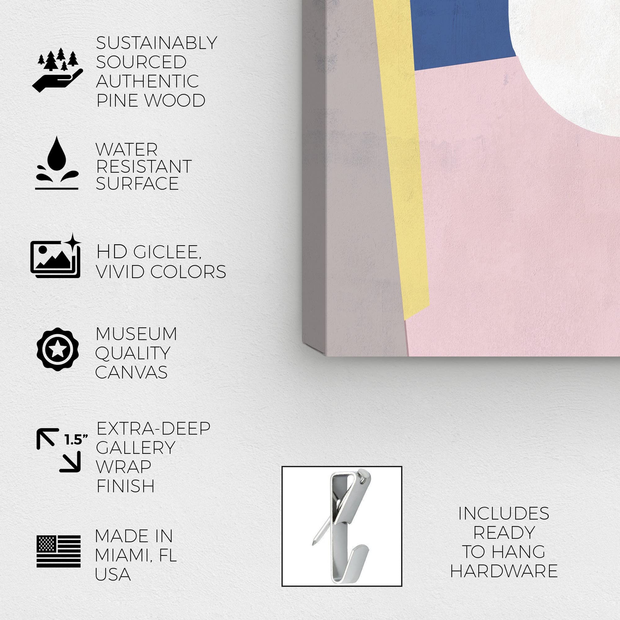 Abstract Wall Art Canvas Prints 'Geo Shapes I' by Oliver Gal Artist Co. – Modern Crystal-Inspired Home Decor for Living Room, Bedroom & Office