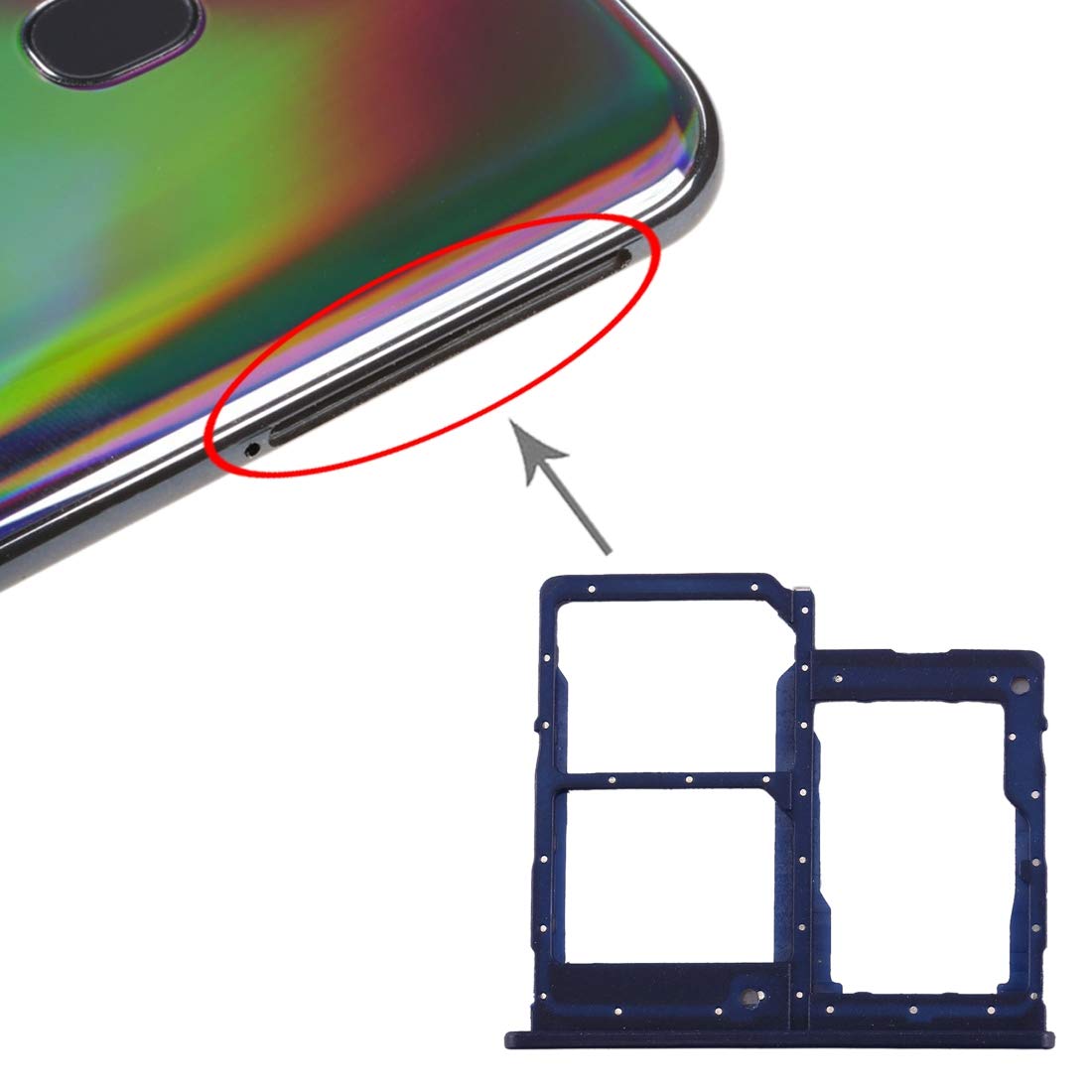 Galaxy A40 SIM Card Tray Replacement - Micro SD & SIM Card Holder - Compatible with Samsung Galaxy A40 - Perfect for Travel & Data Storage