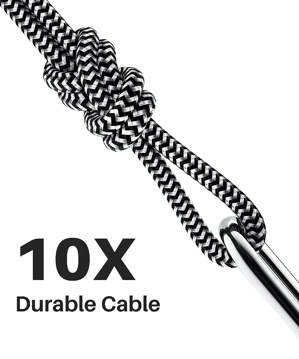 10Gbps USB C Cable 6ft - USB 3.2 Gen 2 Fast Charging & Data Sync Cable - Compatible with Samsung Galaxy S21/S20/S10/Note 20, iPhone 16/15 Pro Max, PS5 Controller - Perfect for Gaming, Smartphone Charging & Android Auto Connectivity
